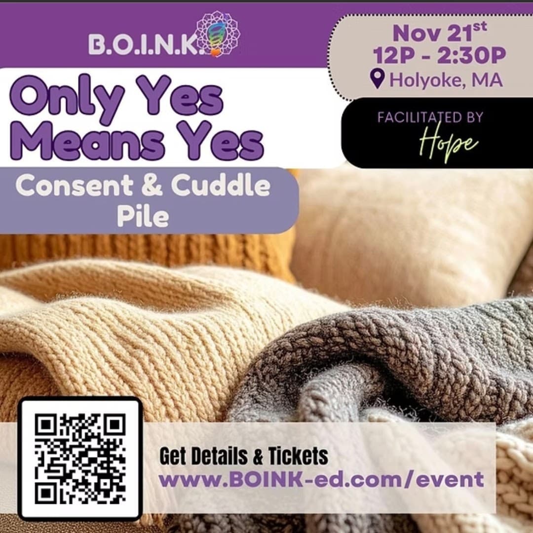 Only Yes Means Yes: Consent & Cuddle Pile event branding