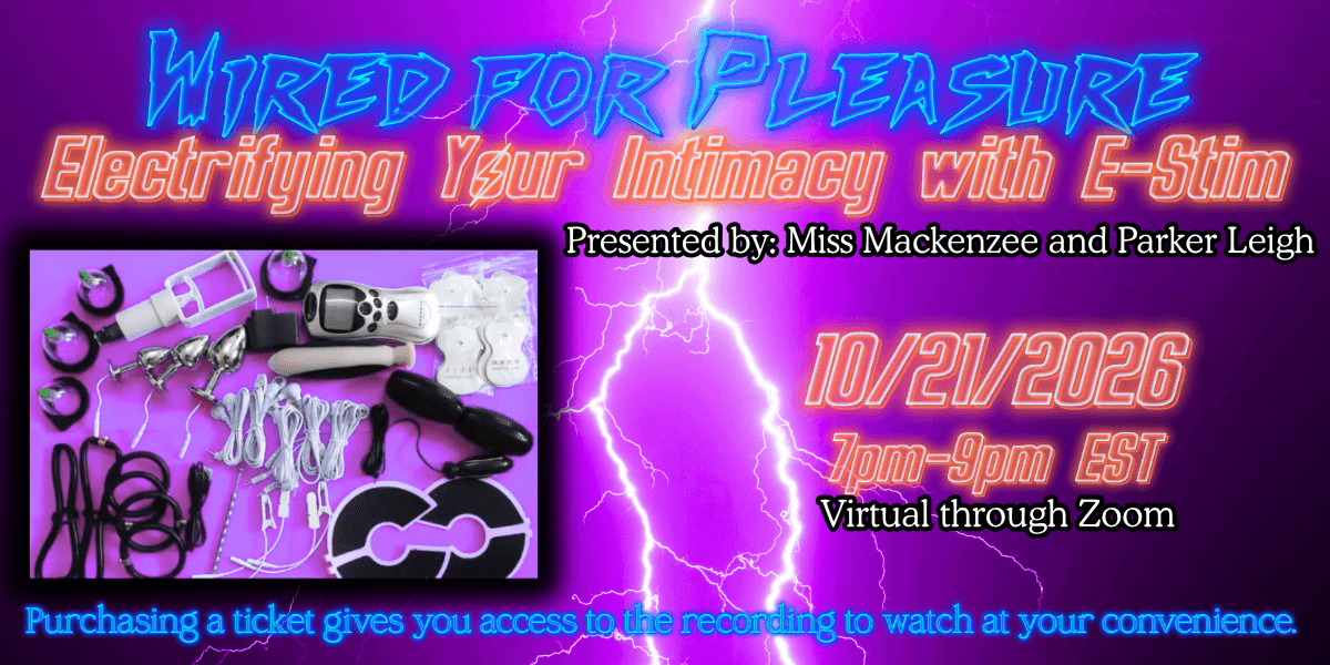 Wired for Pleasure: Electrifying Your Intimacy with E-Stim event branding