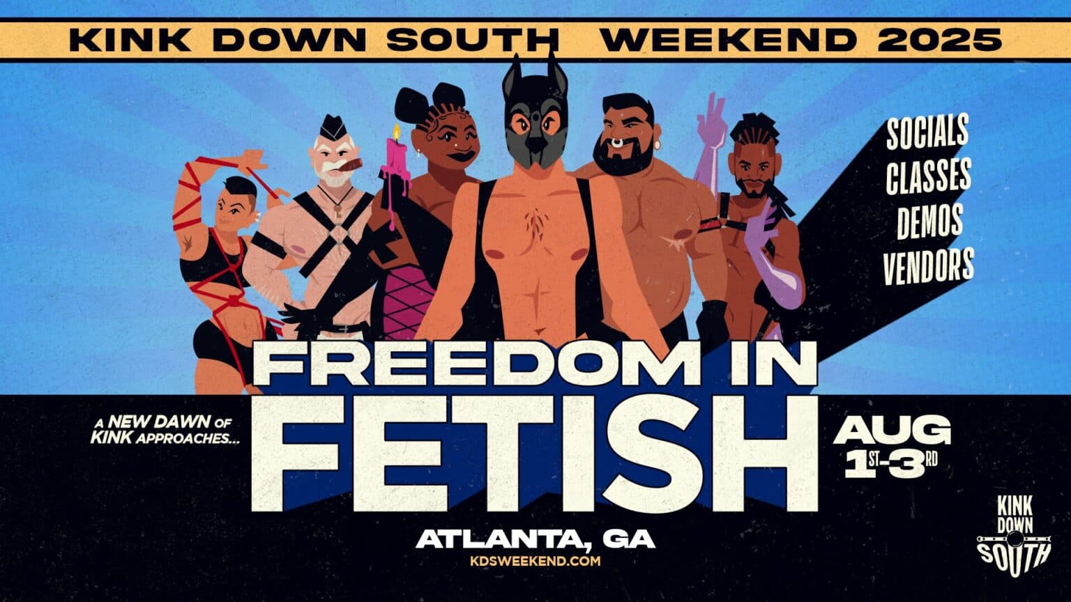 Kink Down South Weekend 2026 event branding